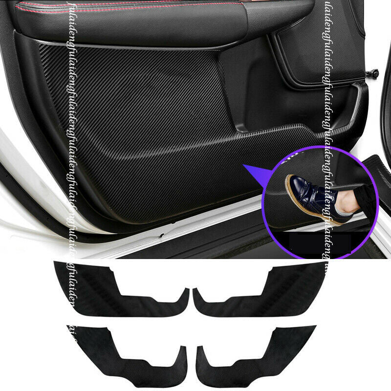 4Pcs for Honda CR-V CRV 2017-2022 Carbon Fiber PU Door Anti-Kick Pad Cover Trim