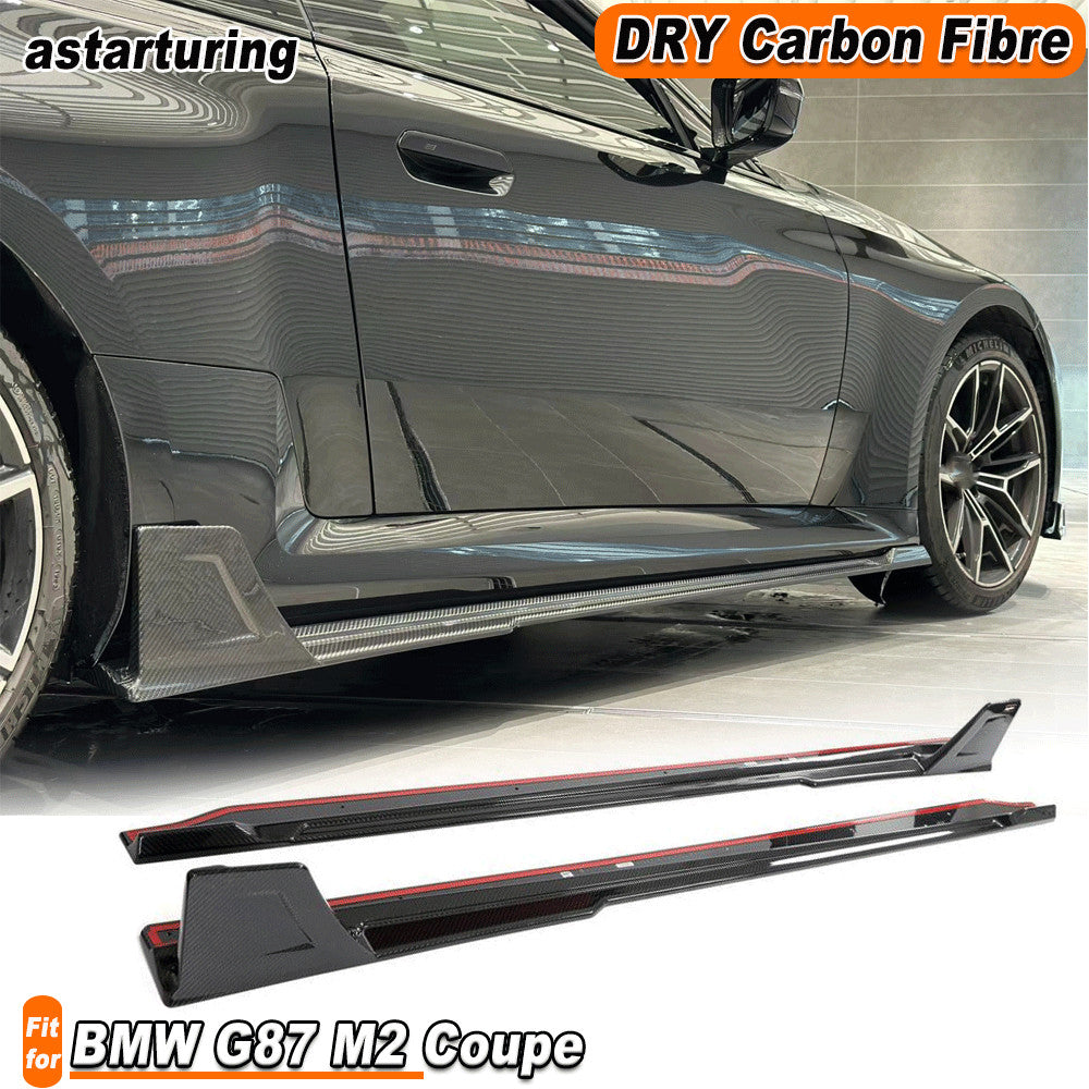 Fit For BWM G87 M2 2022-2024 DRY Carbon Fiber Side Skirt Winglets Extention Lip