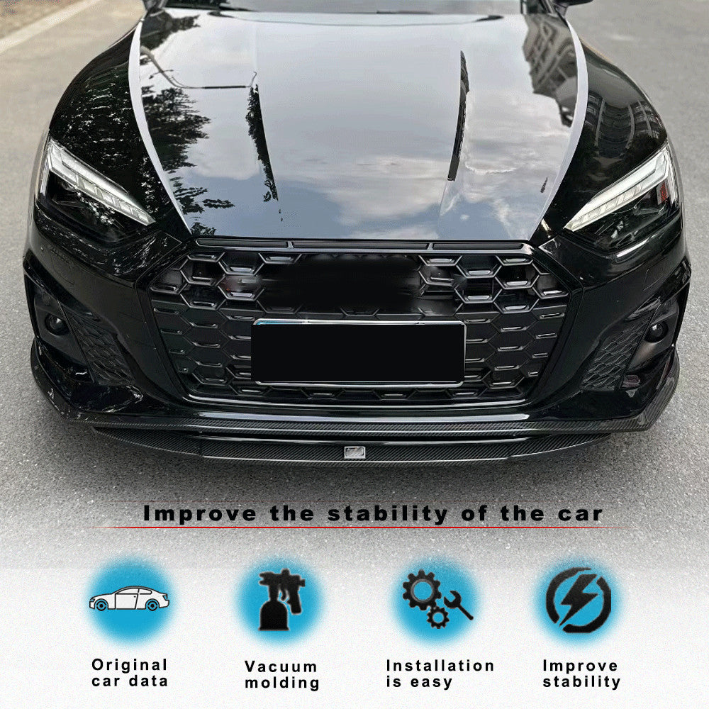 for Audi A5 S-LINE S5 Sportback 20-22 Dry Carbon Fiber Front Bumper Lip Spoiler