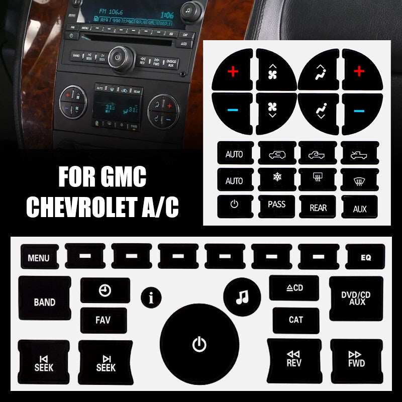 A/C Climate Control Radio Button Repair Decal Sticker for GMC for Chevrolet for Buick