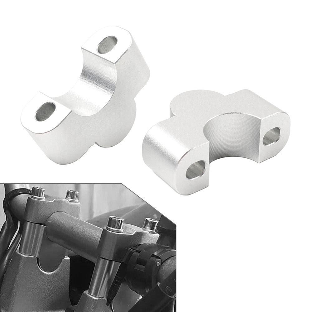 Silver Motorcycle HandleBar Risers Mount Clamp 1 1/8 28mm for Honda for Suzuki