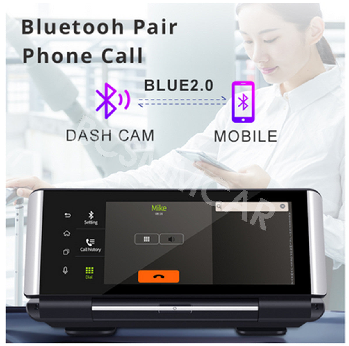 7in Dual Lens Car Camera Dash Cam Front Rear GPS Navigation WIFI ADAS G-Sensor