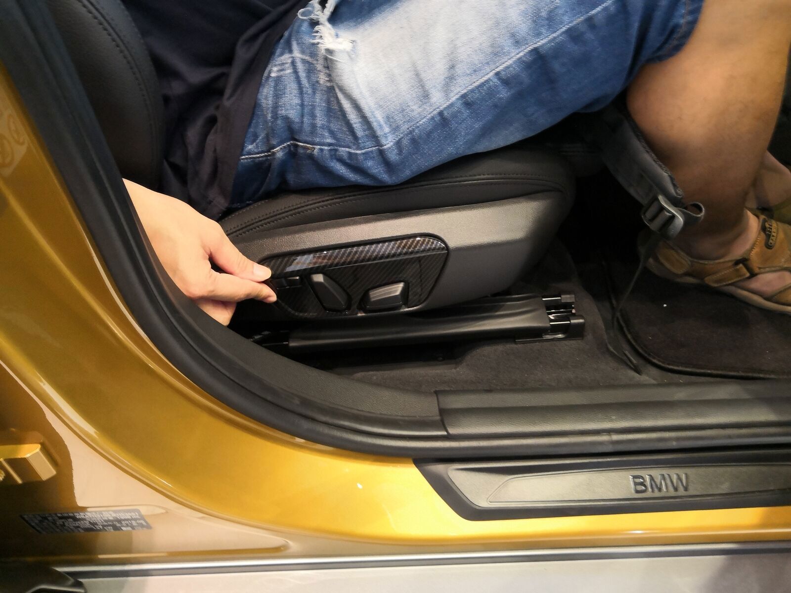 for BMW X1 X2 F47 F48 2016-22 Carbon Fiber for Seat Adjust Handle Button Panel Trim
