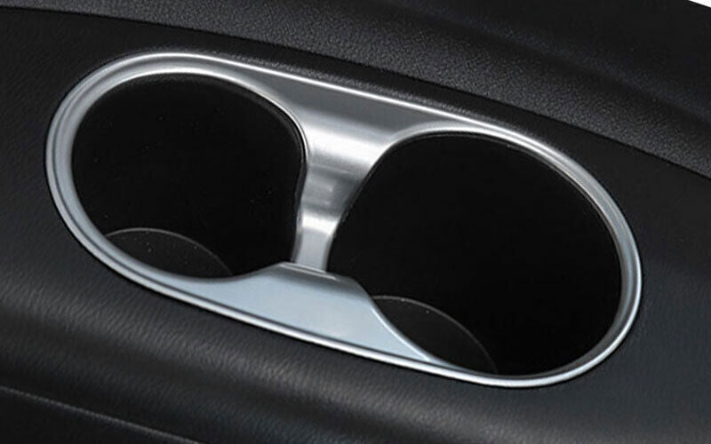 Middle Console Drinking Glass Trim for Nissan Armada Y62 2017-2020 Matte Silver