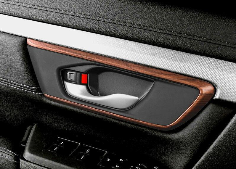 for Honda CRV CR-V 2017-2022 Matte Peach Wood Interior Door Handle Cover Trim 4