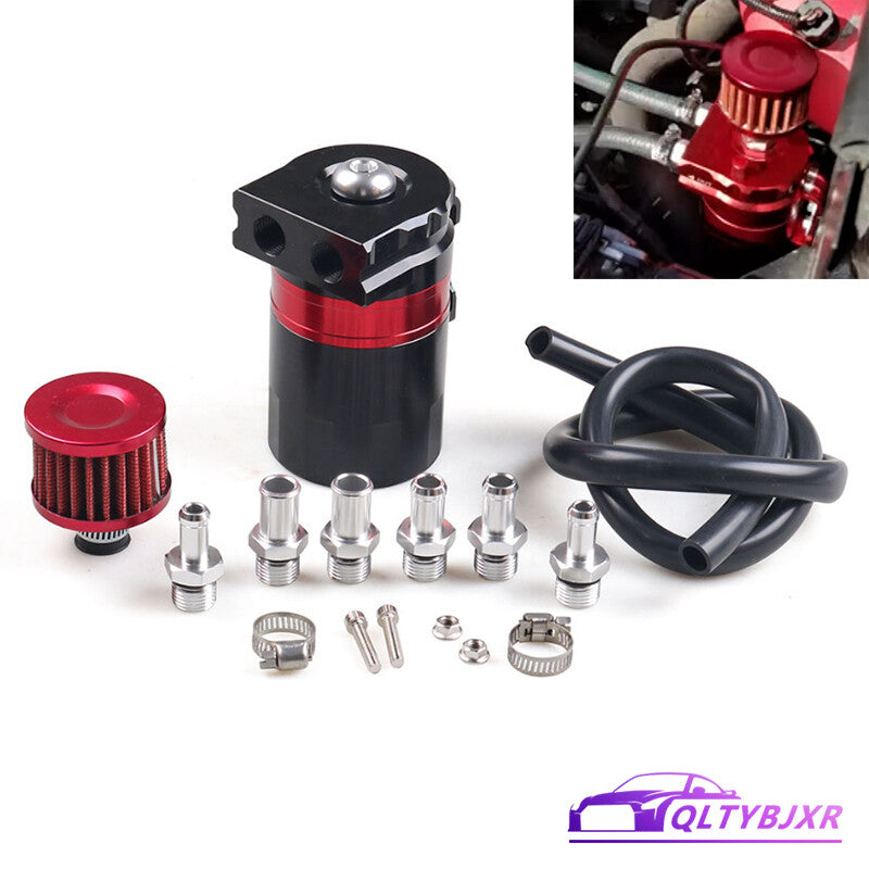 Car Oil Catch Can Internal Baffle Dual Chamber Filter Aluminium Alloy Red