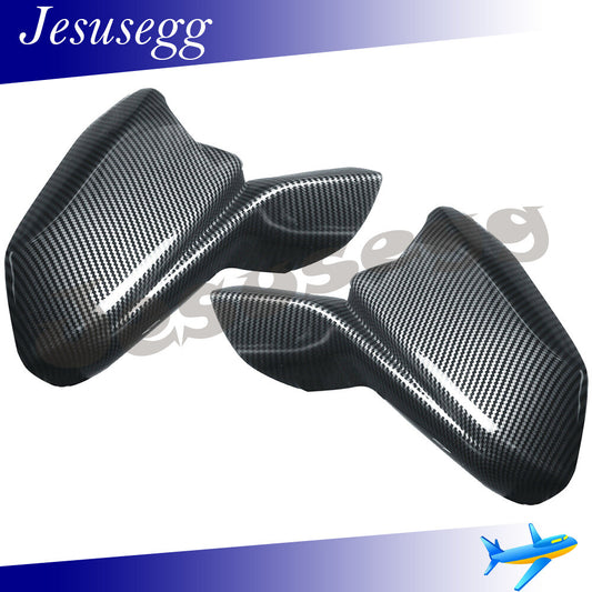 1 Pair Carbon Fiber Side Wing Mirrors Cover Caps Trim For 2016-2022 CHEVY CAMARO