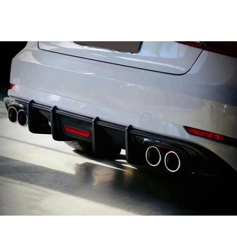 Carbon fiber rear diffuser and boiler lip for Audi S3, A3, and Sline Sedan 2013-2016