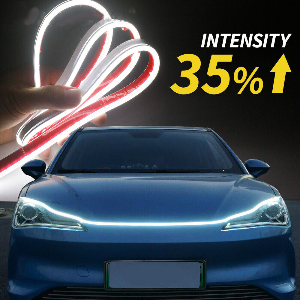 Enhanced Start Scan Dynamic Car LED DRL Hood Light Strip Daytime Running Light