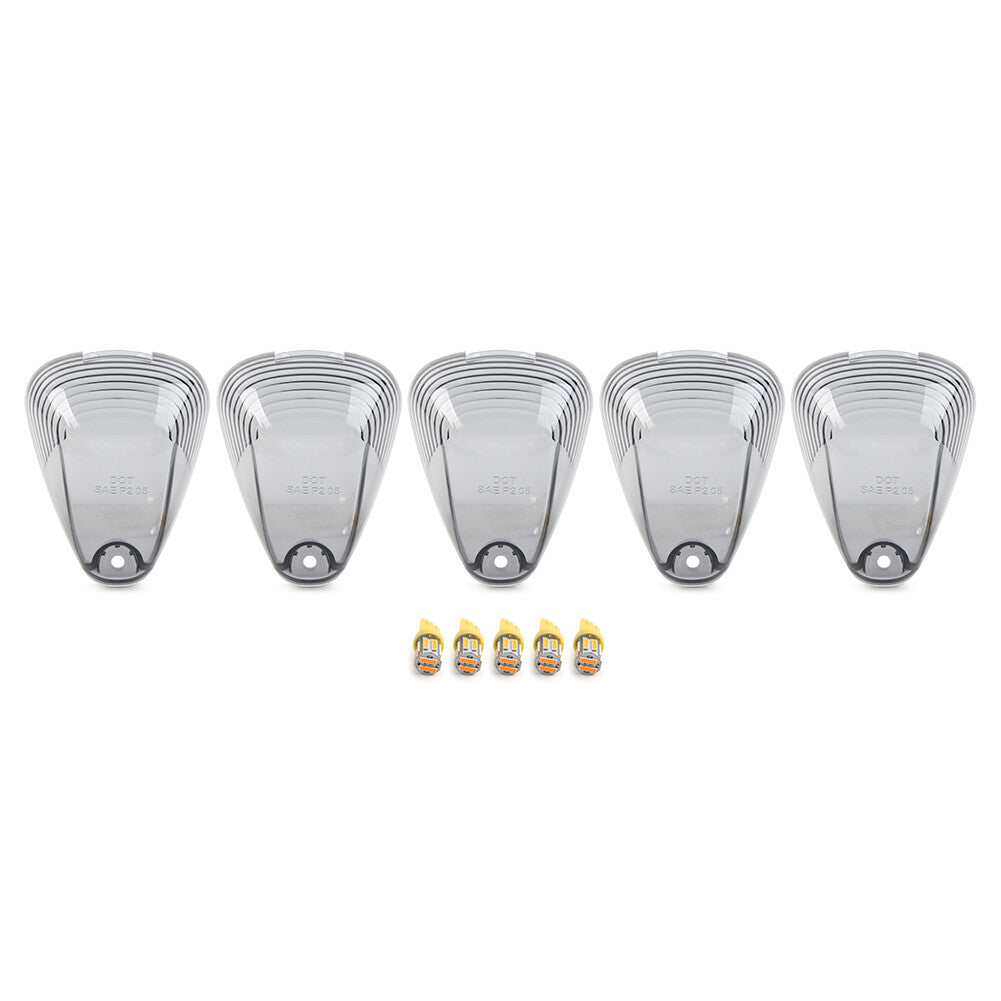 5x Amber LED Smoke Roof Cab Marker Clearance Light for Truck SUV Off Road Pickup