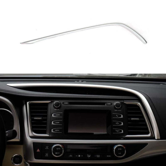 2014-2019 Dash Navigation Upper Strip for Toyota Highlander Trim Matte Silver