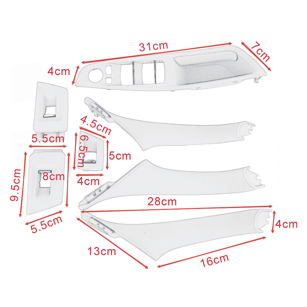 7-piece window switch panel cover and door handle for BMW F10 F18 LHD lift frame panel