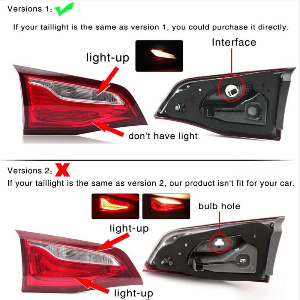 Interior rear taillights suitable for Chevrolet Equinox 2018 - 2020 left-hand drive side