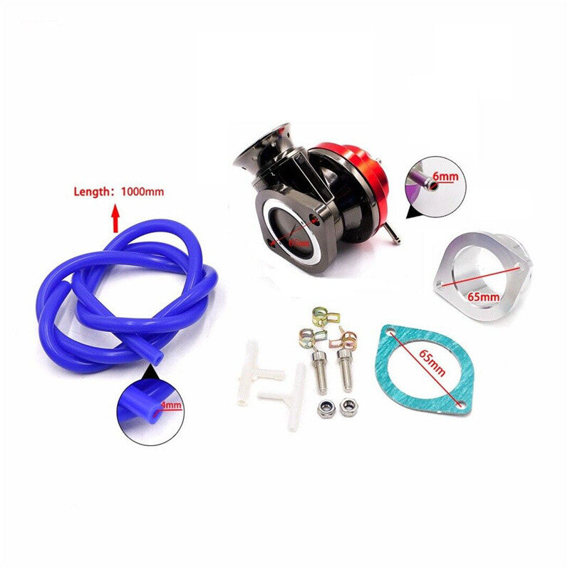 Red Universal Billet Aluminum Type-RS Turbo Blow Off Valve BOV+2.5 Flange Pipe