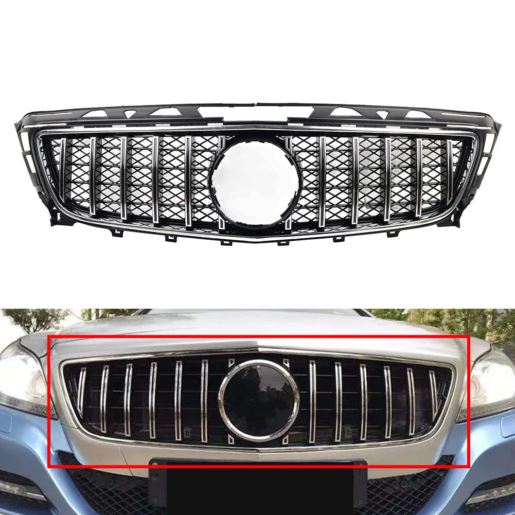 Chrome GTR Style Front Bumper Grille Fit for Mercedes-Benz CLS Class W218 2011-14