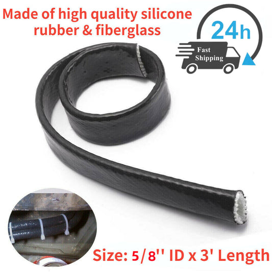 5/8 inch ID black silicone insulating heat shield 3 feet suitable for 10AN oil fuel line