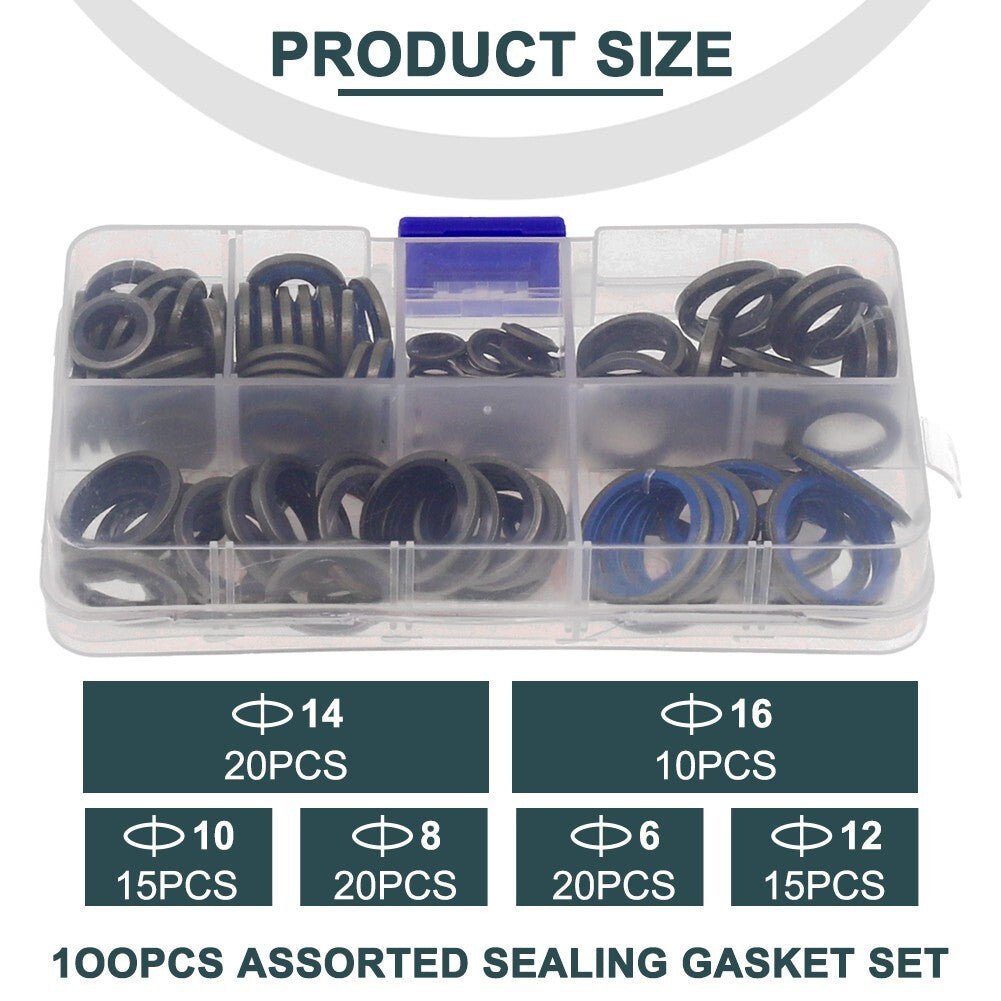 100/245 pieces Various sealing gasket sets, rubber combination gasket repair box