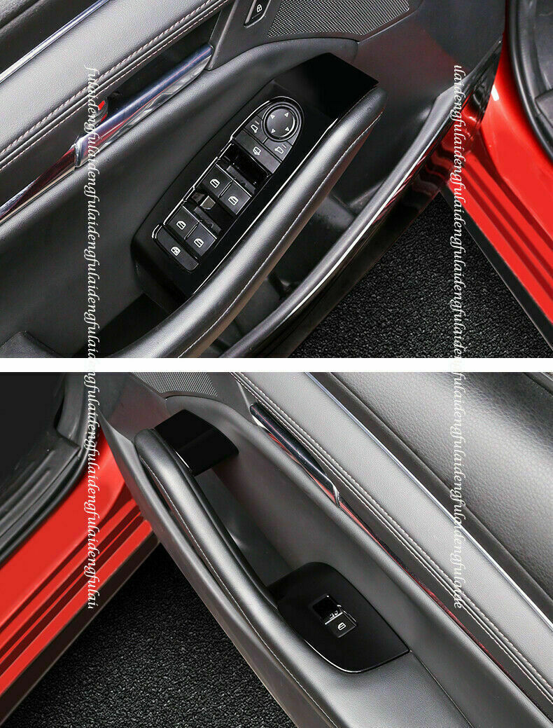 for Mazda CX-30 2020-2022 Black Painted Window Lift Switch Panel Cover Trims ABS