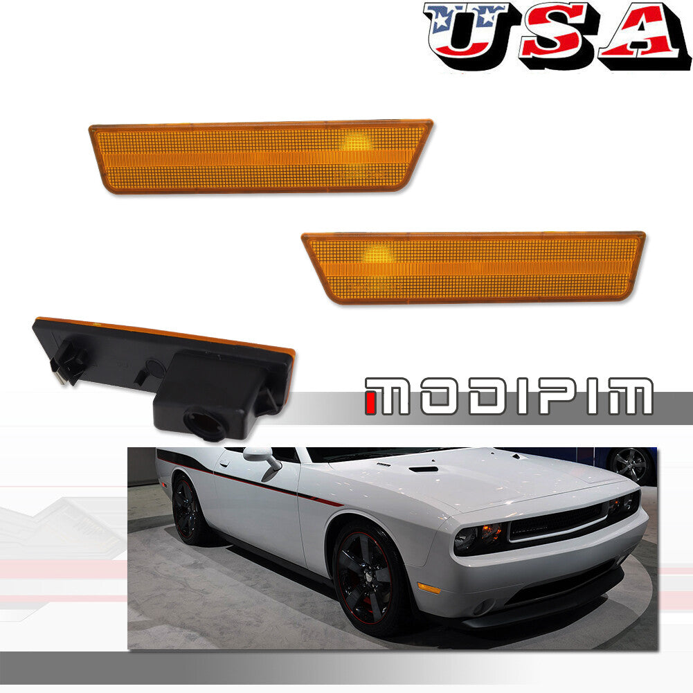 OE-style amber lens front marking light cover for 2008-2014 for Dodge for Challenger