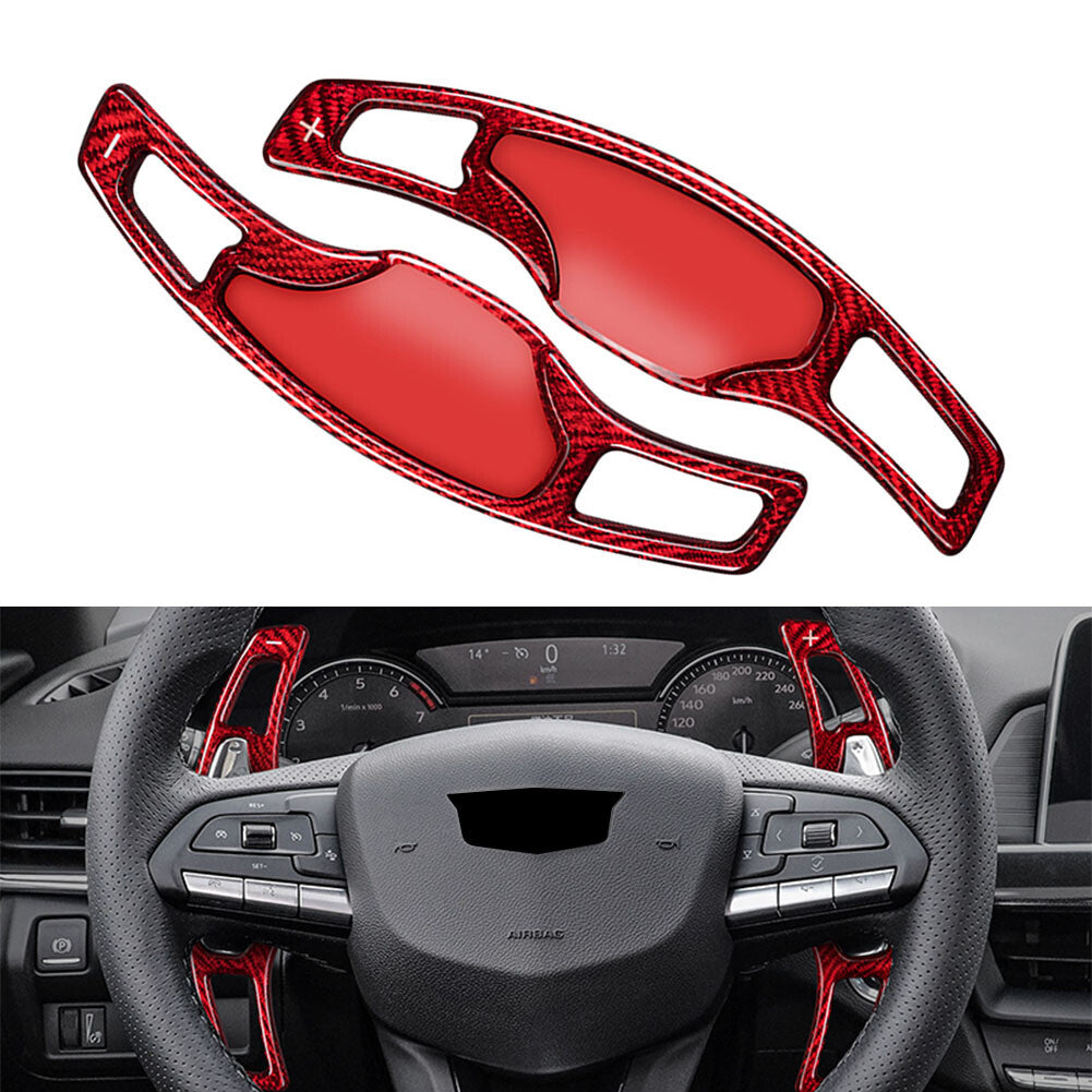 Steering Wheel Shifter Paddle Extension for Cadillac CT5 20-22 Carbon Fiber Red