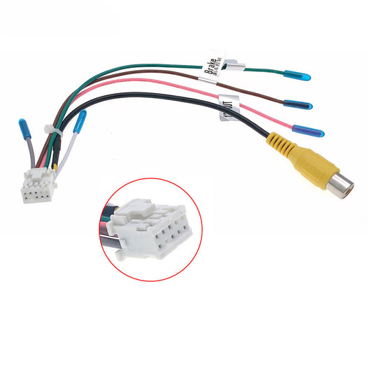 10 Pin RCA Car Rear View Camera Video Input Cable Adapter Kit For Android Radio