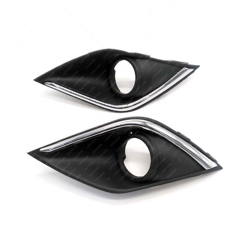 A pair of chrome-plated front bumper fog light covers with bezels for the for Mitsubishi Outlander 2016-18