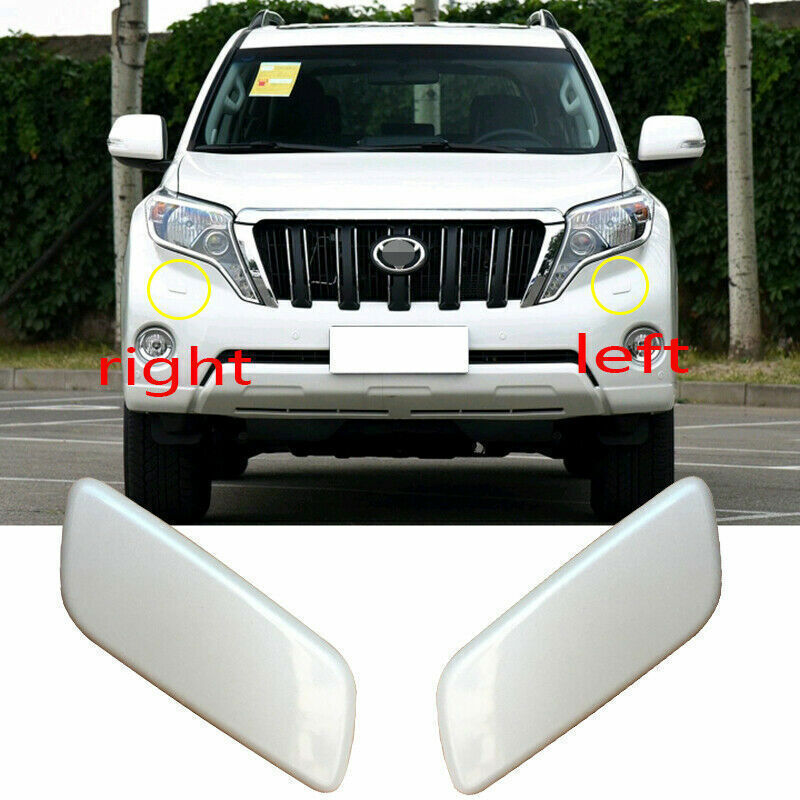 2X ABS Front Headlight Washer Nozzle Spray Jet Cover Cap for Toyota Prado 14-17