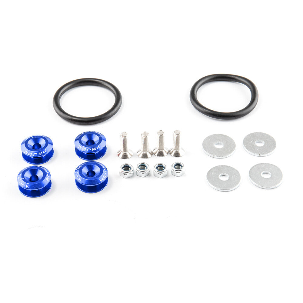 JDM Quick Release Fasteners Bumper Trunk Fender Hatch Lids Kit Aluminum Blue