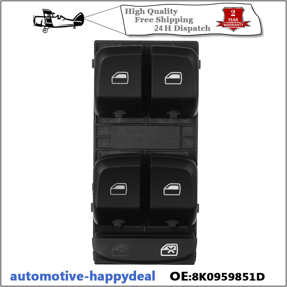 MASTER WINDOW CONTROL SWITCH BUTTONS DRIVER SIDE for AUDI A4 B8 A5 Q5 8K0959851D
