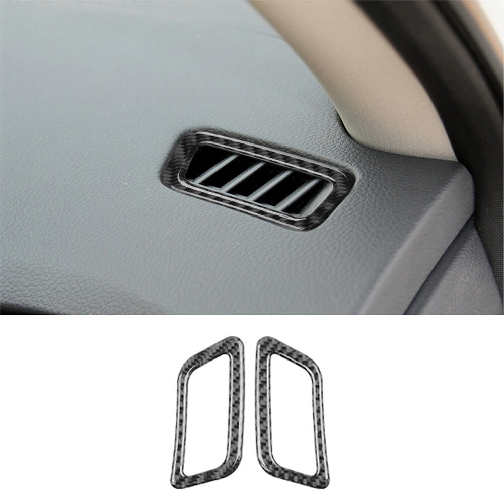 2Pcs Carbon Fiber Dash Defogger Vent Cover Trim for Nissan Rogue 2014-2016