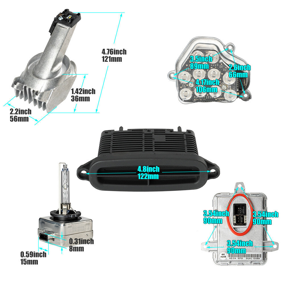 Left Side Xenon Ballast Bulb LED Module Diode Kit for BMW 5 Series 528i 550i M5