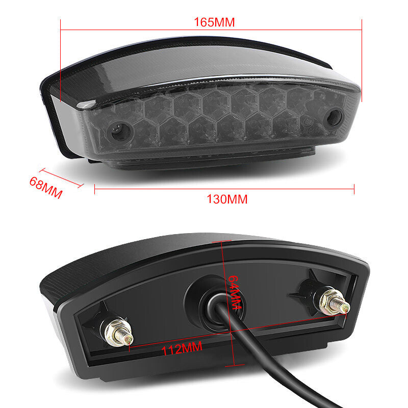 Motorcycle Smoke LED Tail Brake Light Stop Running Lamp for Honda for Suzuki for Yamaha