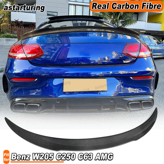 Fit for Mercedes C205 C63 Coupe 2015-21 REAL Carbon Fiber Rear Trunk Spoiler