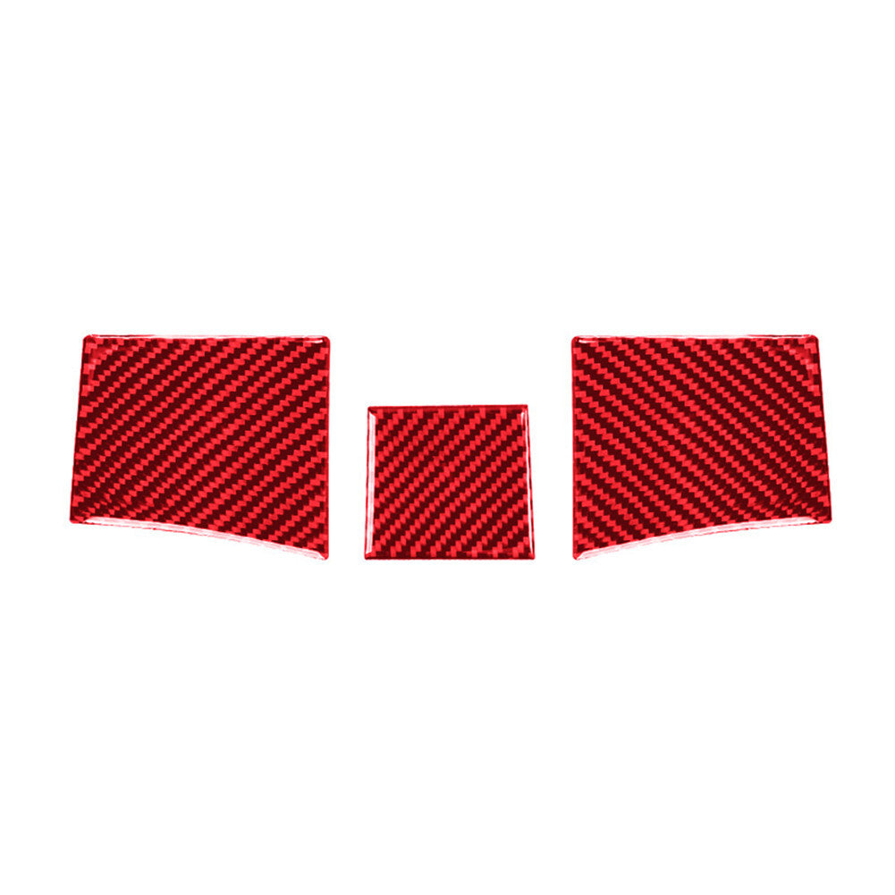 3X Red Carbon Fiber Dashboard Gasket Cover Trim for Toyota Highlander 2008-2013