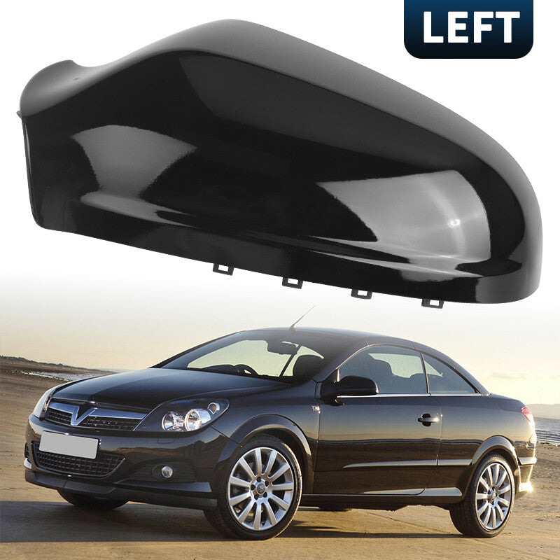 Left Driver Door Wing Mirror Cover Cap Black for Opel for Vauxhall Astra H 2004-2009