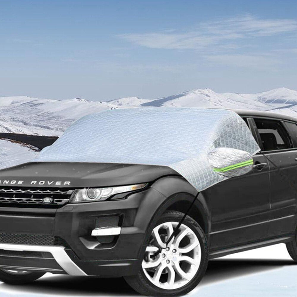 2.2x1.45m Car Sedan Windshield Cover All Weather 4-season Car Cover Snow Silver