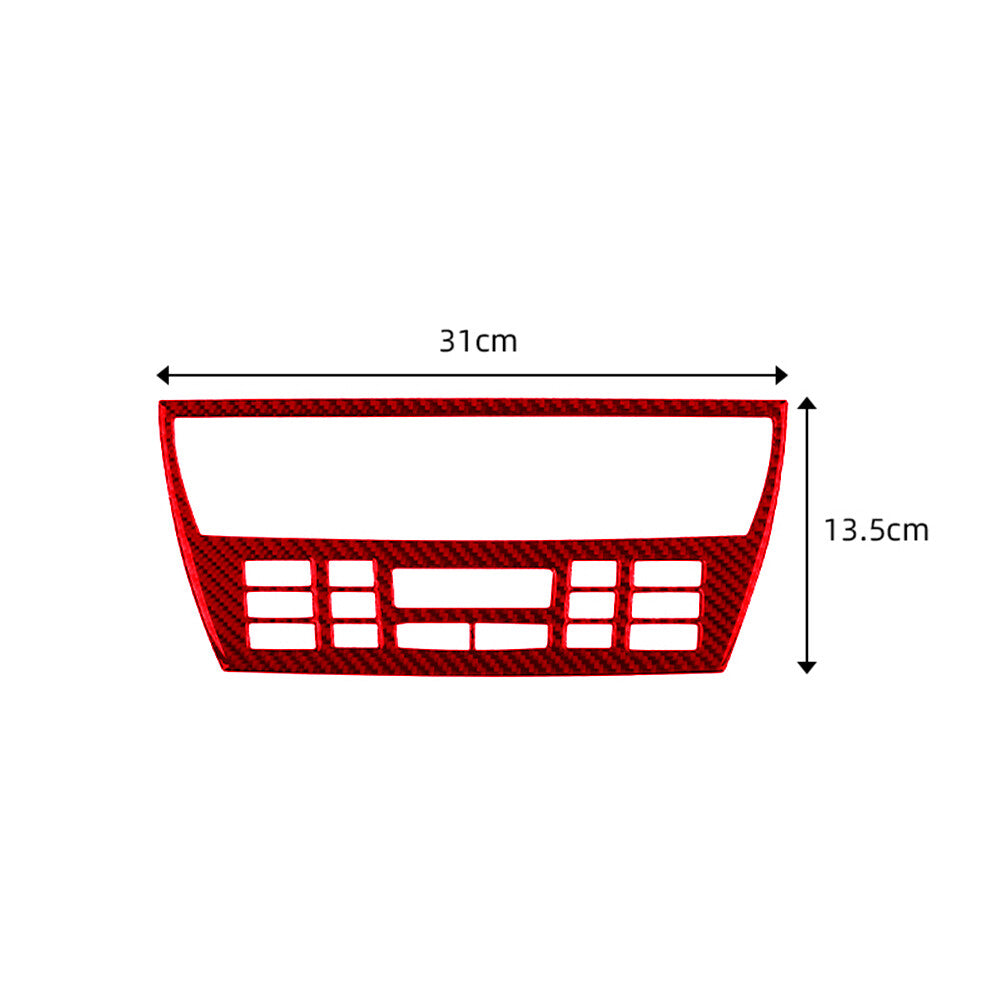 Red Carbon Fiber CD Outer Frame Trim Fits for BMW X3 2004-2010