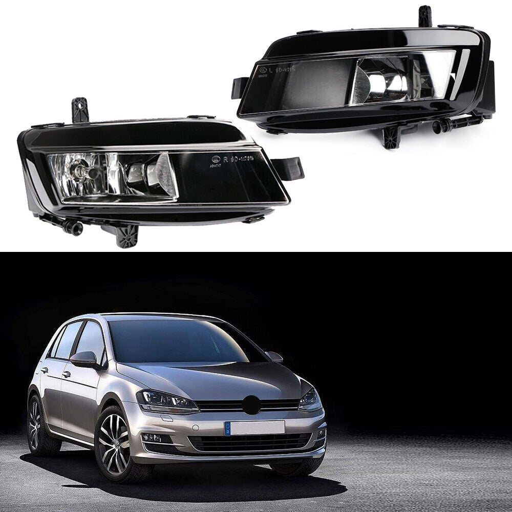 Two front fog light covers with bulbs suitable for 2012-2016 for Volkswagen for Golf 7 MK7 models.