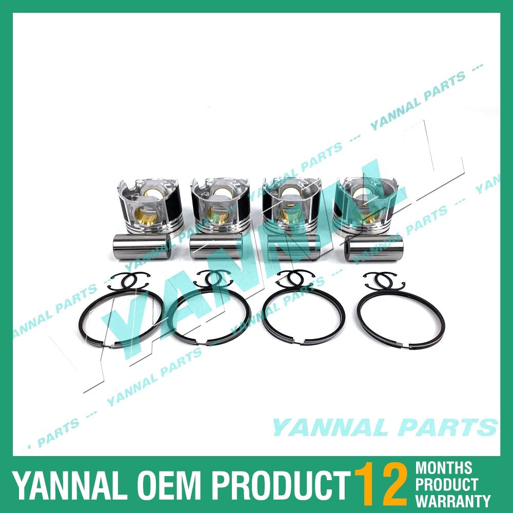 3-piece piston with piston rings + 0.5 mm for Mitsubishi K3E engine (extra-large size)
