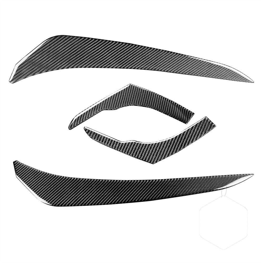 Carbon Fiber Headlight Eyebrow Scuff Cover Trim for Toyota 4Runner 2010-2020