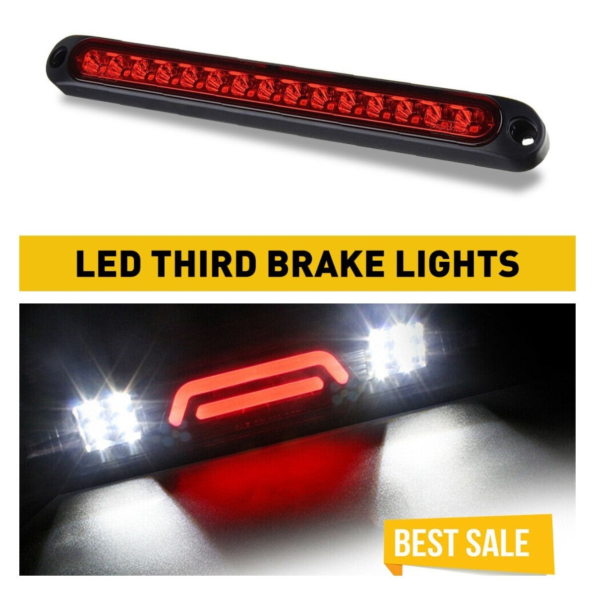 AUXITO LED Car Third 3RD Rear Brake Taillight Advanced Stop Light 12V Red B