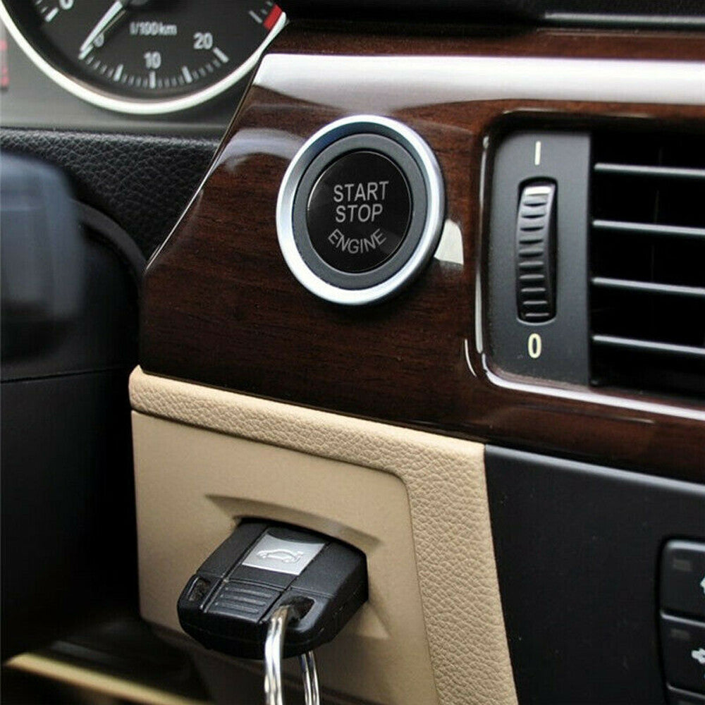 Black engine switch button trim for BMW 3/5 Series E90 X1