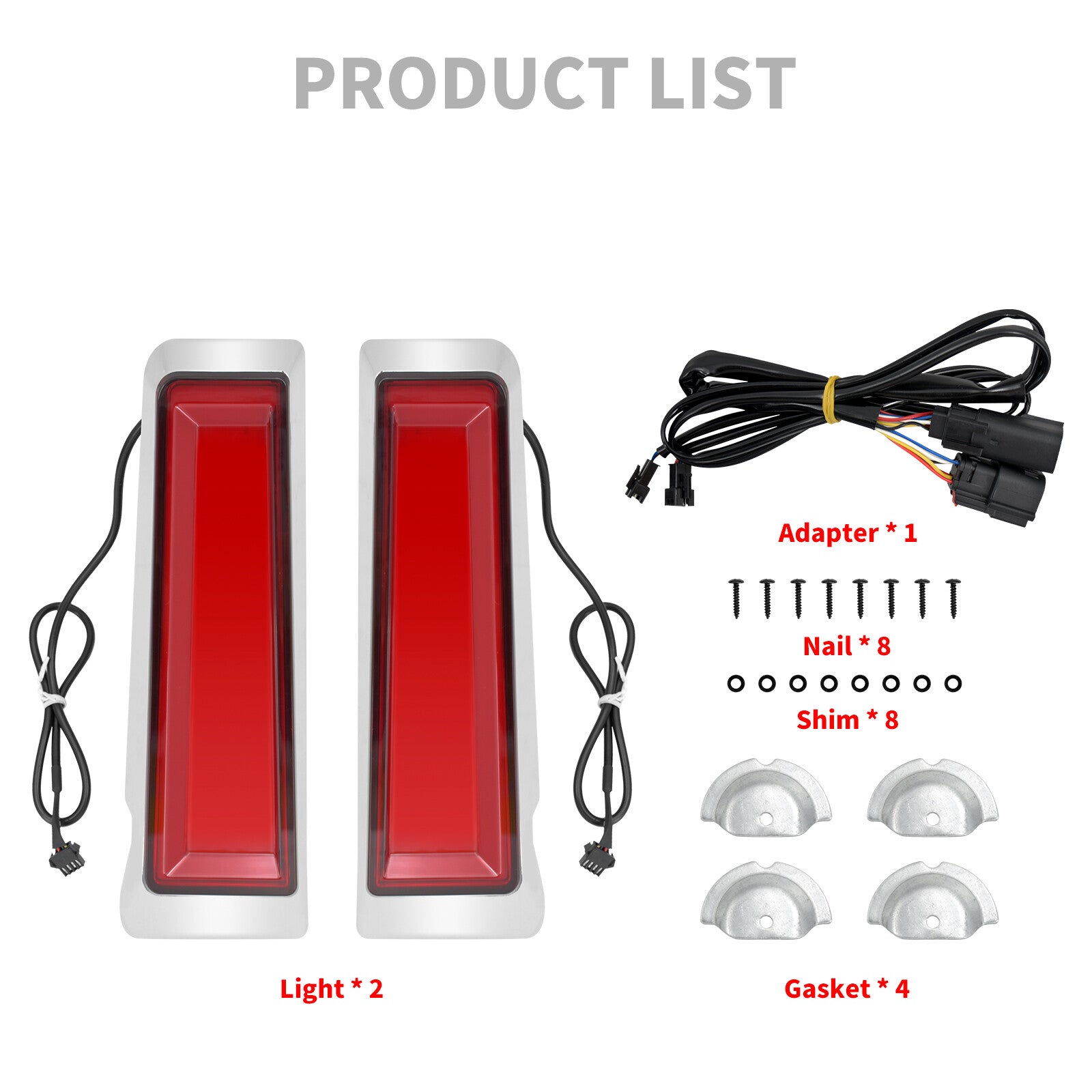 Chrome Saddlebag Fender Fascia LED Side Insert Turn Signal Light Fit For Touring