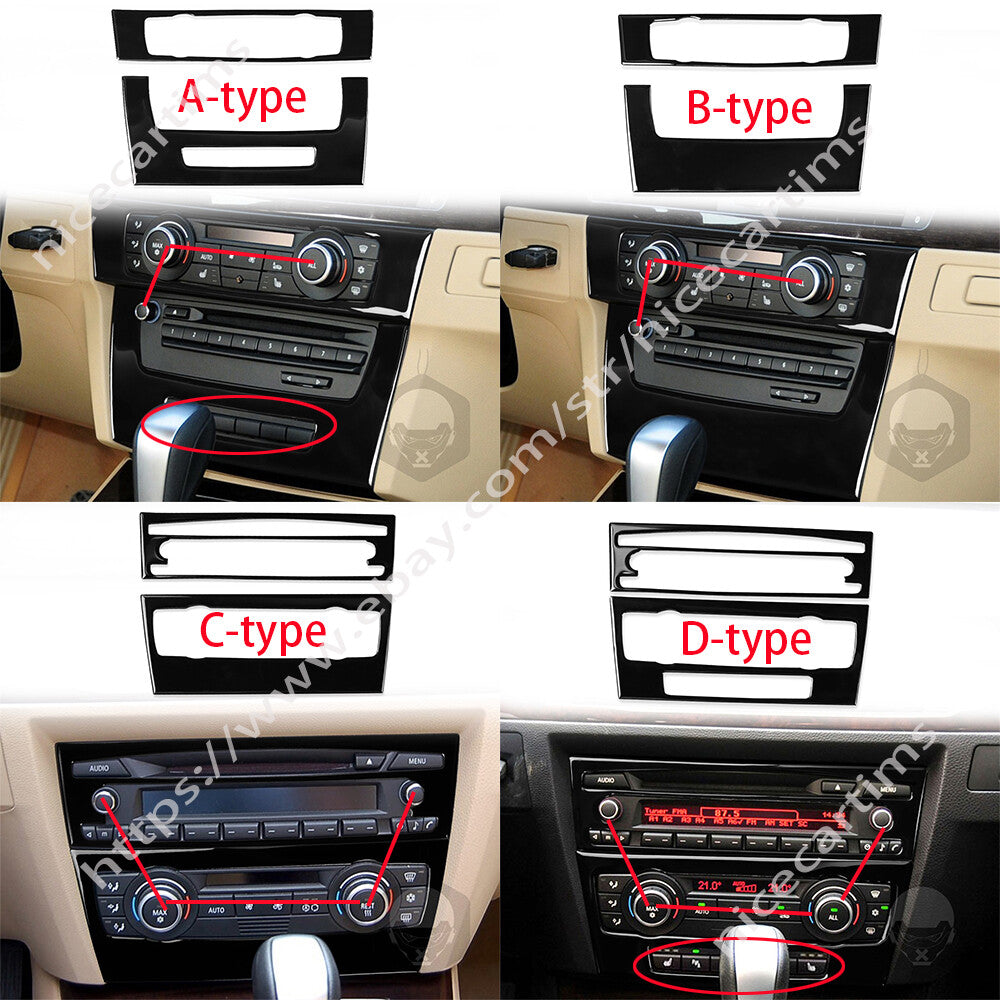 2¡ÁBlack Console Air Condition AC /CD Panel Trim for BMW 3 Series E90 E92 2005-12