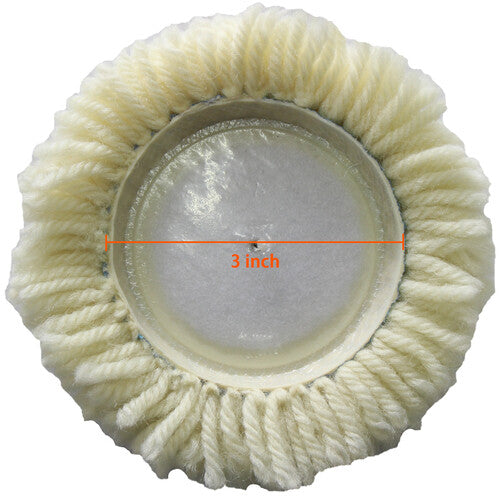 3-inch Polishing Pad Cushion Kit 100% Natural Wool Hook and Loop Handle for Drilling