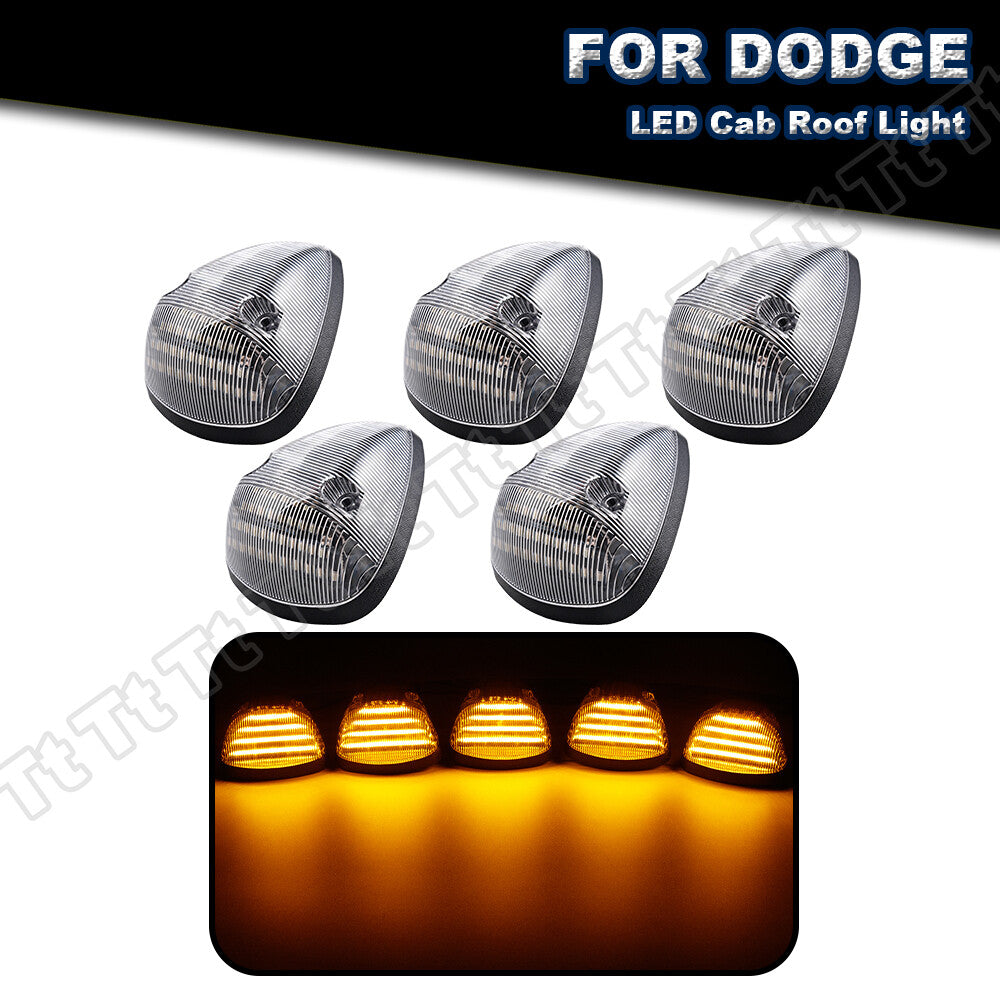 5-Piece LED Top Cab Roof Daytime Lights for 1994-1998 for Ram 1500 2500 3500 for Ram Trucks
