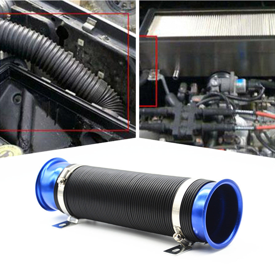 Blue Car 3 Adjustable Scalable Flexible Turbo Cold Air Intake Hose Pipe System
