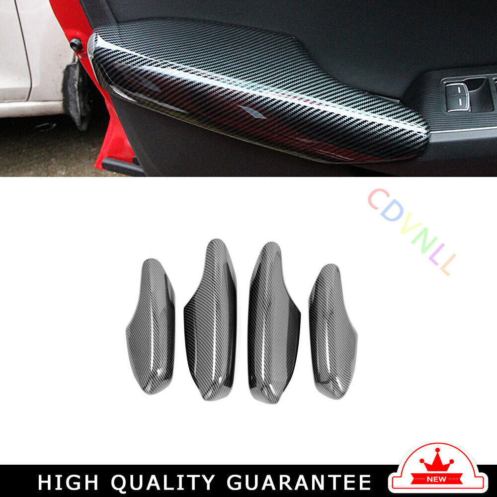 Interior Door Armrest Panel Trim 4X for Honda for Civic 2022-2023 11th Carbon Fiber