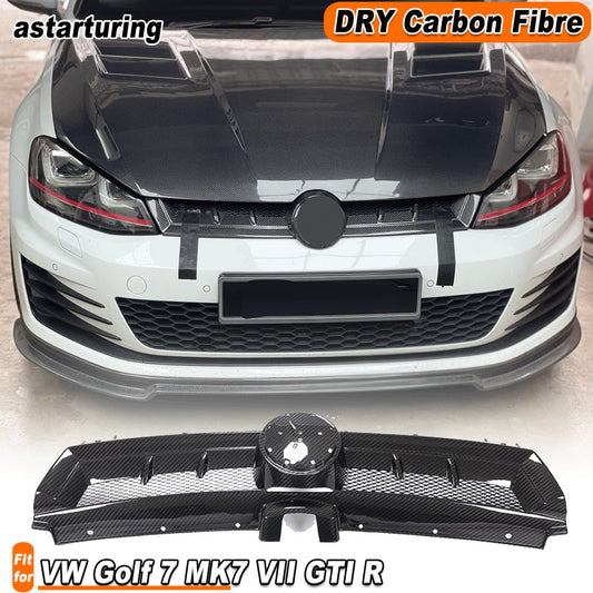 for VW for Golf 7 MK7 VII GTI R 14-17 Dry Carbon Front Hood Grille Grill Cover Trims