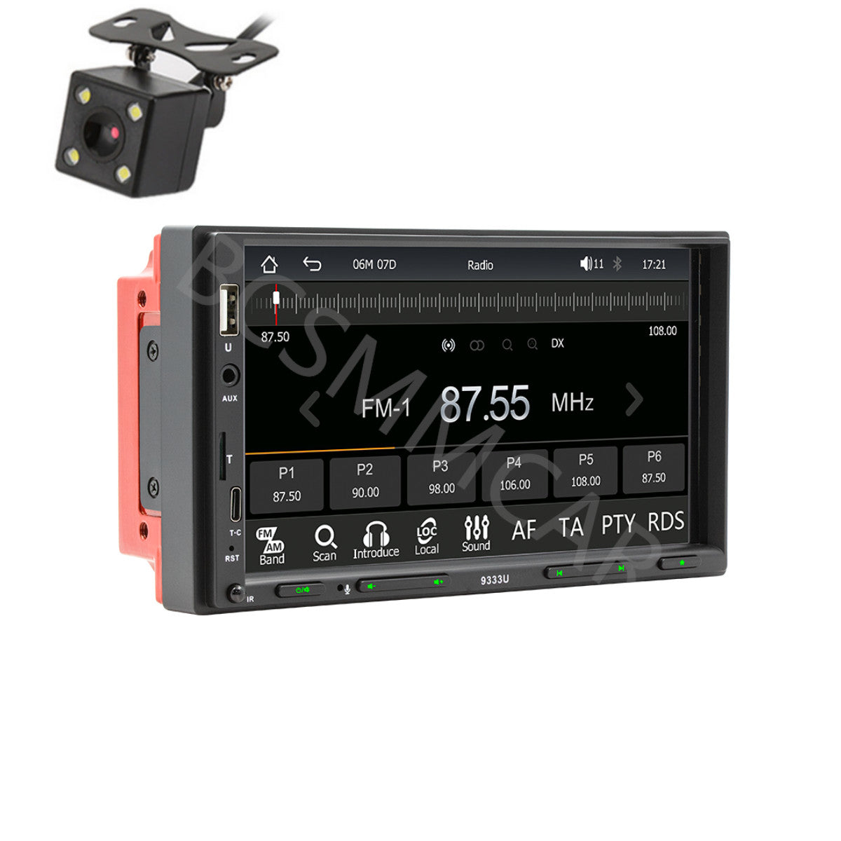 7in Touch Screen Double Din Car Stereo Radio Bluetooth For CarPlay W/Camera